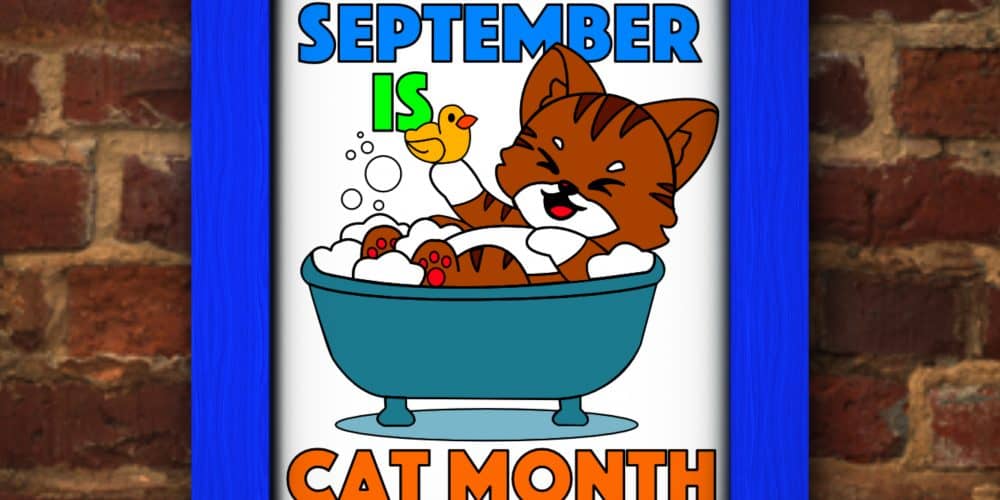 Cat Month Coloring Page