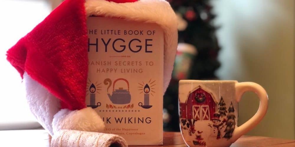 Hygge book, mug, and string