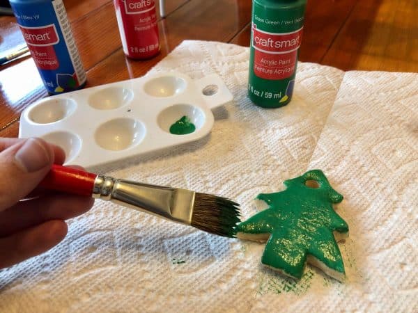 Easy Salt Dough Ornament recipe for Holiday crafts. Acrylic Paint.