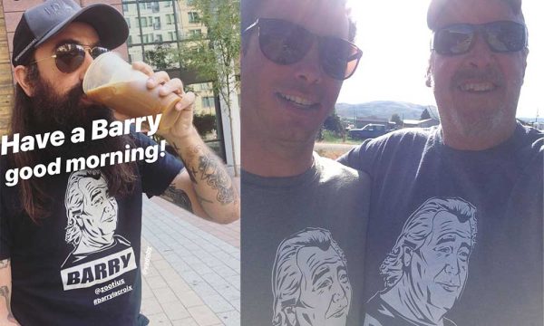 guys wearing screen-printed shirts