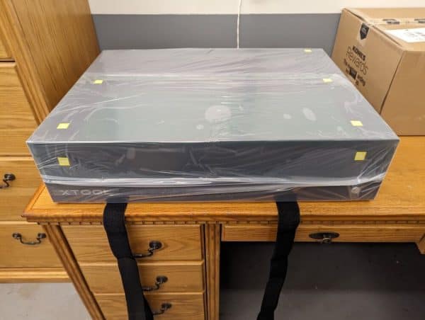 xTool S1 unboxing foam removed