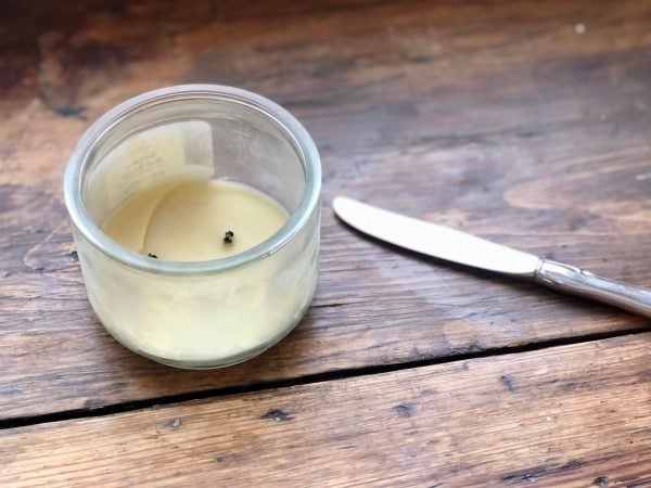 Steps on How to repurpose candle jars DIY. How to use leftover candle wax. Repurpose empty candle jars. Upcycle. Trash to treasure.