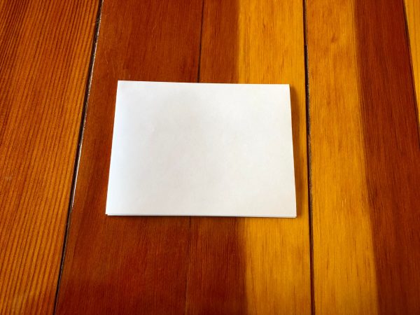 Step three of How to make a zine DIY. How to make a zine tutorial. Zine DIY. Zine ideas. Make your own zine. No staples zine. One piece of paper crafts. One piece of paper zine.