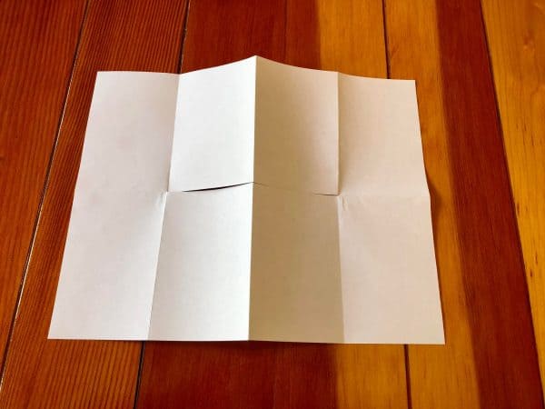 Step five of How to make a zine DIY. How to make a zine tutorial. Zine DIY. Zine ideas. Make your own zine. No staples zine. One piece of paper crafts. One piece of paper zine.