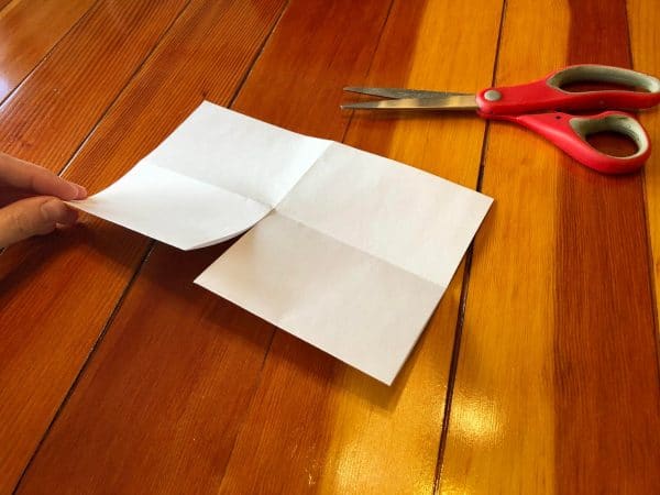 Step four of How to make a zine DIY. How to make a zine tutorial. Zine DIY. Zine ideas. Make your own zine. No staples zine. One piece of paper crafts. One piece of paper zine.