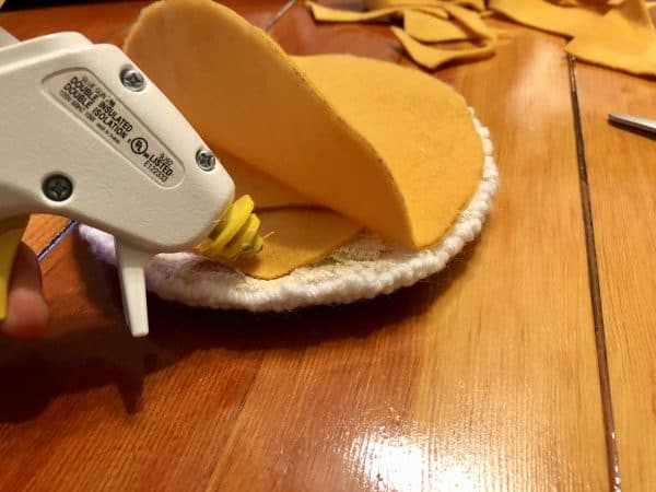 How to make a candle mat DIY. Monks cloth. Hot glue gun. Fleece. Fleece backing. Punch Needle project for beginners. Punch Needle ideas. Acrylic Yarn. Punch Needle.